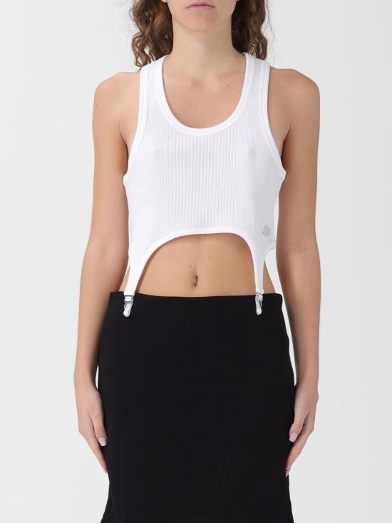 25FW 장 폴 고티에 민소매 티셔츠 2504WBR013J014 01 White