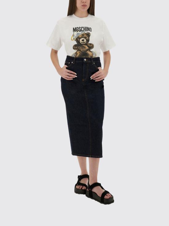 25FW 모스키노 반팔 티셔츠 07245541 1001 White - MOSCHINO