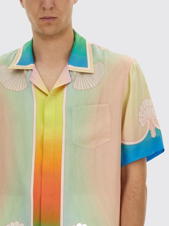 25FW 카사블랑카 반팔 셔츠 MPF25SH003 09 White 1 - CASABLANCA