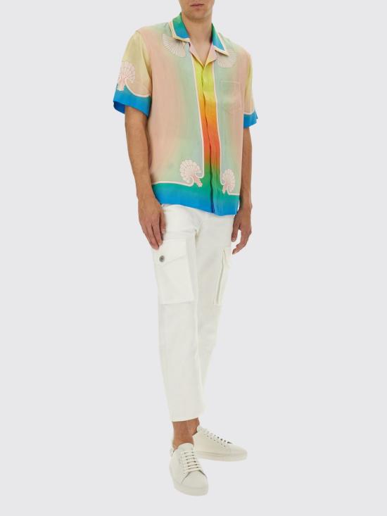 25FW 카사블랑카 반팔 셔츠 MPF25SH003 09 White 1 - CASABLANCA