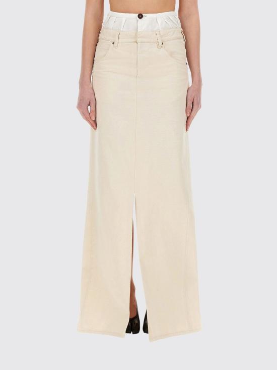 25FW 마르지엘라 롱 스커트 S51MI0004M35261 103 Yellow Cream