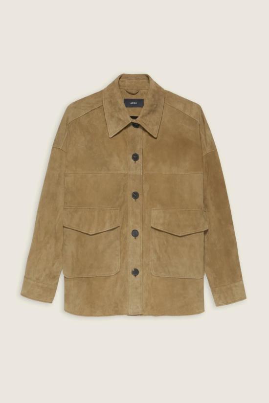  아르마 무스탕 케일리 스웨이드 재킷 올리브