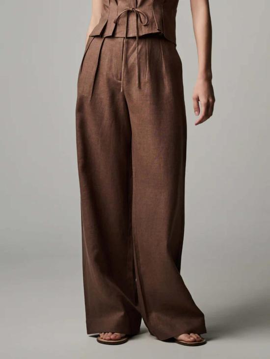  헤브론 스트레이트 팬츠 알리나 팬츠 초콜릿 - HEVRON