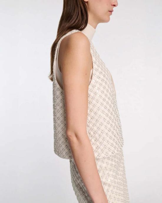  도로시 슈마허 민소매 티셔츠 스파클링 스테이트먼트 탑 화이트 - DOROTHEE SCHUMACHER