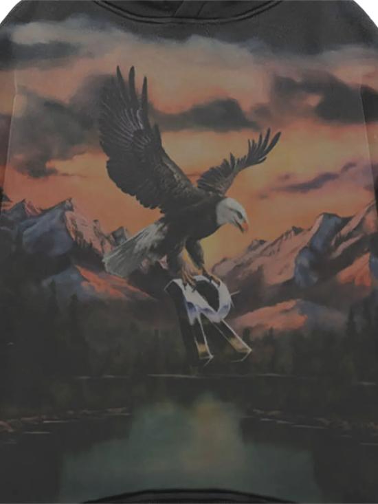 26SS 리프레젠트 후드 티셔츠 MLM100762 STAINED BLACK - REPRESENT