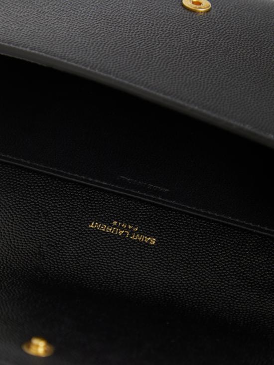 25FW 생로랑 그레인 레더 업타운 체인 지갑 6077881GF0J1000 BLACK - SAINT LAURENT