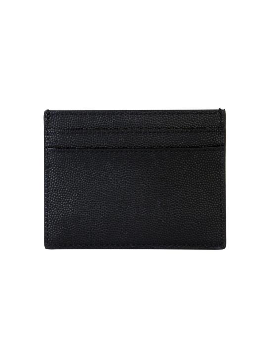 25FW 생로랑 그랑 드 뿌드르 엠보스드 레더 카드 케이스 375946BTY0N1000 BLACK - SAINT LAURENT