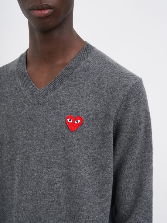  꼼데가르송 브이넥 스웨터 MAXN002051GREY - COMME DES GARCONS