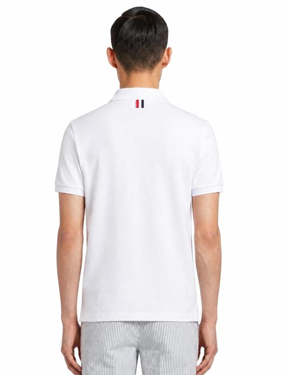 26FW 톰브라운 클래식 피케 4바 숏슬리브 폴로 티셔츠 MJP110P00050 100 - THOM BROWNE