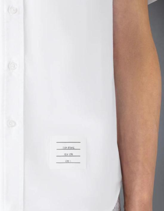 26SS 톰브라운 옥스포드 숏 슬리브 셔츠 MWS239EF0313 100 - THOM BROWNE