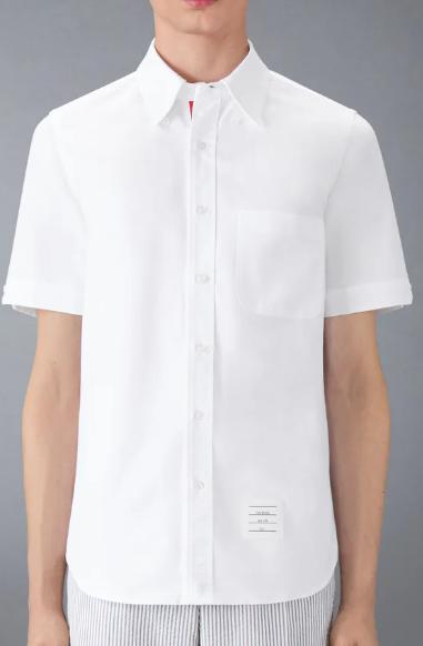 26SS 톰브라운 옥스포드 숏 슬리브 셔츠 MWS239EF0313 100 - THOM BROWNE