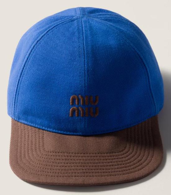 26SS 미우미우 볼캡 5HC3692CWC F0IX2 AZZURRO CACAO - MIU MIU