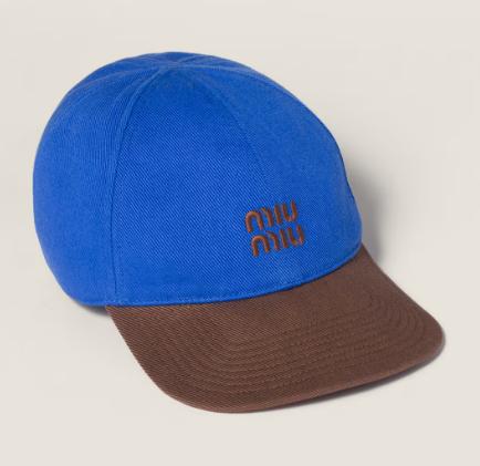 26SS 미우미우 볼캡 5HC3692CWC F0IX2 AZZURRO CACAO