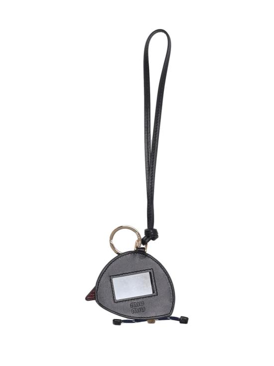 26FW 미우미우 미우 로고 캡 레더 키링 5TL5692ID8 F0007 - MIU MIU