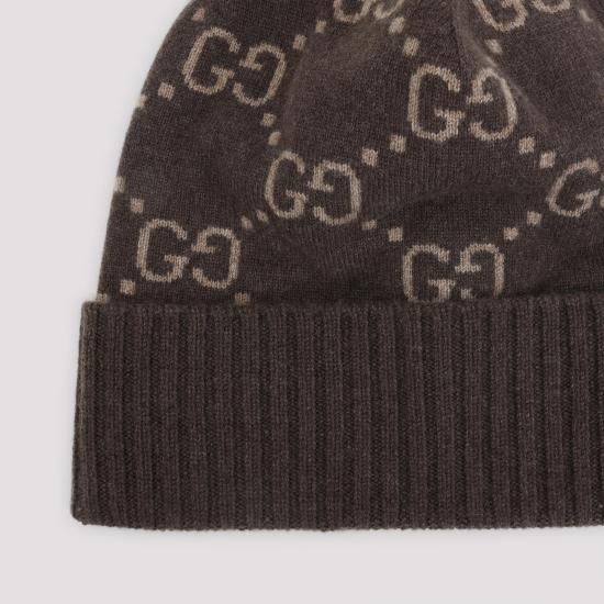 25FW 구찌 GG 캐시미어 자카드 비니 811392 4GABX 2579 BROWN BEIGE NUDE NEUTRALS - GUCCI