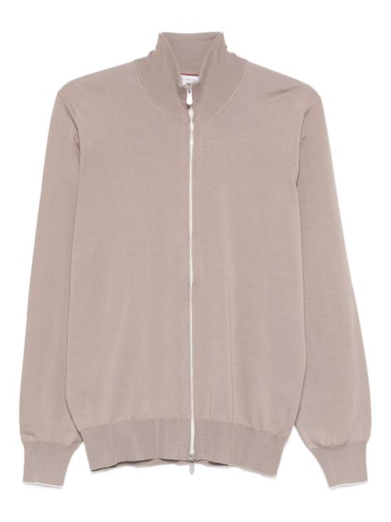 26SS 브루넬로 쿠치넬리 집업 니트 M2900106 CSJ77 Brown