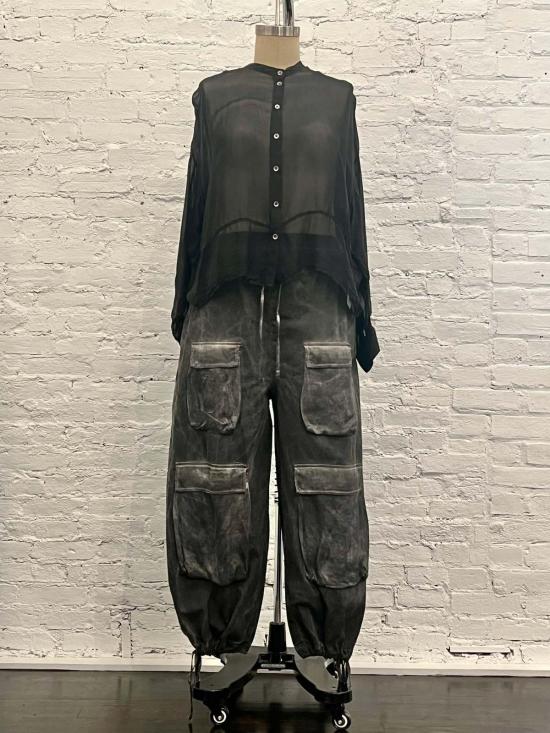  산크타무에르테 셔츠 산타무에르테 시스루 박시 셔츠