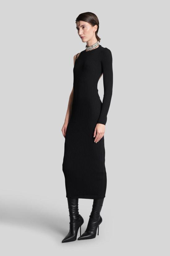 25FW 데이비드 코마 롱 원피스 431945 AW25DKKN24D Black - DAVID KOMA