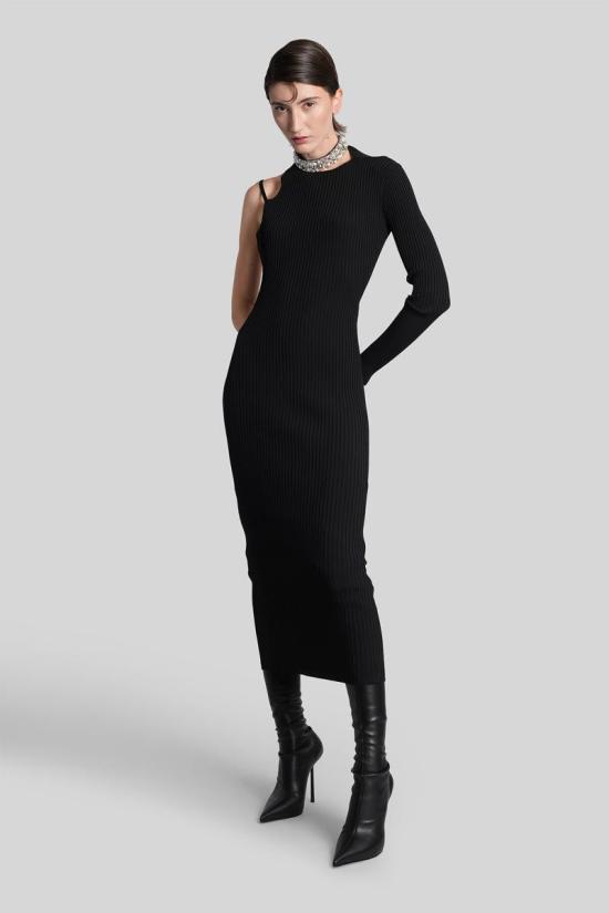 25FW 데이비드 코마 롱 원피스 431945 AW25DKKN24D Black - DAVID KOMA