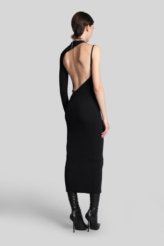 25FW 데이비드 코마 롱 원피스 431945 AW25DKKN24D Black - DAVID KOMA