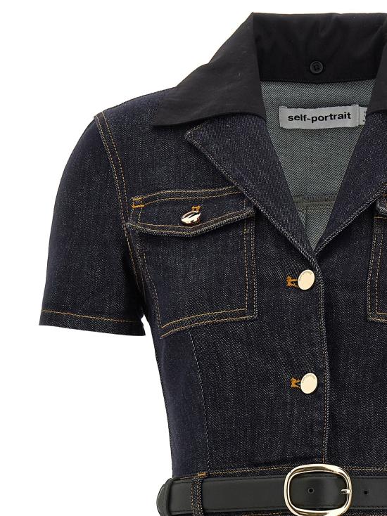 26SS 셀프 포트레이트 데님 원피스 RS26822MBLBLUE - SELF PORTRAIT