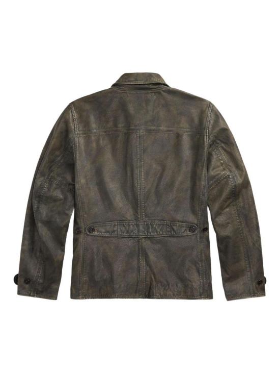 25FW 폴로 랄프로렌 디스트레스드 레더 버튼 업 자켓 782973780 001 BLUE - POLO RALPH LAUREN