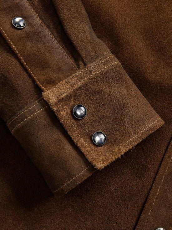 25FW 폴로 랄프로렌 러프아웃 스웨이드 웨스턴 오버셔츠 782932470 001 BROWN - POLO RALPH LAUREN