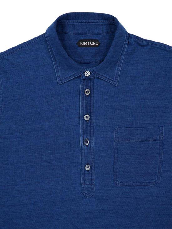 25FW 톰포드 폴로 티셔츠 JPL026JMC071 HB532 BLUE - TOMFORD