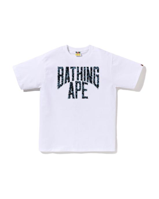  베이프 반팔 티셔츠 001TEL801040MWH3 WHITE NAVY DOM