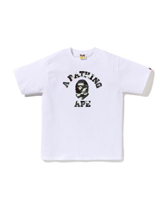 베이프 시티 카모 컬리지 티셔츠 001TEL801026MWHT WHITE DOM