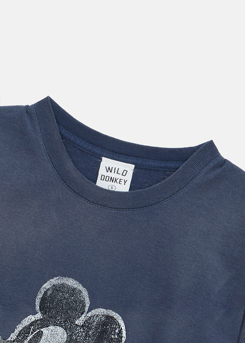 25FW 와일드 동키 반팔 티셔츠 WIDU252MRTS009NV DOM - WILD DONKEY