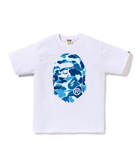  베이프 ABC 카모 빅 에이프 헤드 티셔츠 001TEL801006MWH9 WHITE BLUE DOM