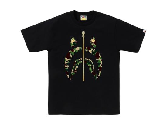  베이프 반팔 티셔츠 001TEL301008MBK0 BLACK GREEN DOM