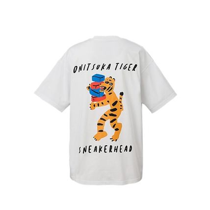  오니츠카타이거 오버사이즈 그래픽 티셔츠 2183B534 100 WHITE DOM - ONITSUKA TIGER