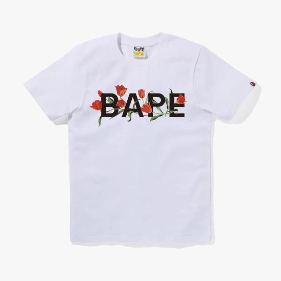  베이프 반팔 티셔츠 001TEK802118LWHT WHITE DOM