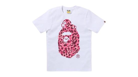  베이프 반팔 티셔츠 002TEL802022WHG WHITE PINK DOM