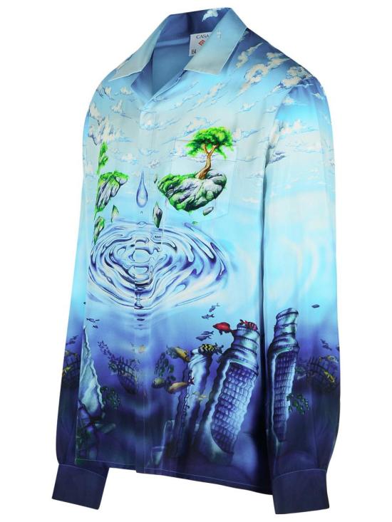 26SS 카사블랑카 긴팔 셔츠 M SP26 SH 006 01LOST ATLANTIS BLUE - CASABLANCA