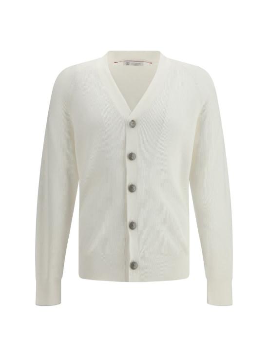 26SS 브루넬로 쿠치넬리 가디건 M29400116 CO312 WHITE
