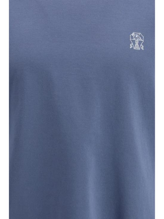26SS 브루넬로 쿠치넬리 반팔 티셔츠 M0B138440 COM53 BLUE - BRUNELLO CUCINELLI