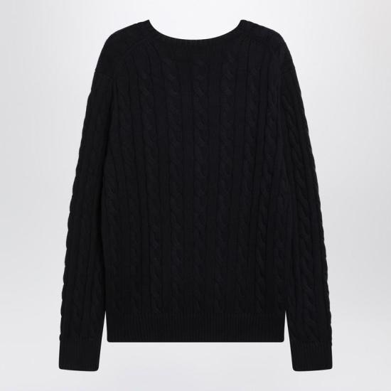  폴로 랄프로렌 로고 자수 케이블 니트 스웨터 710775885001CO S POLOR HN BLUE - POLO RALPH LAUREN