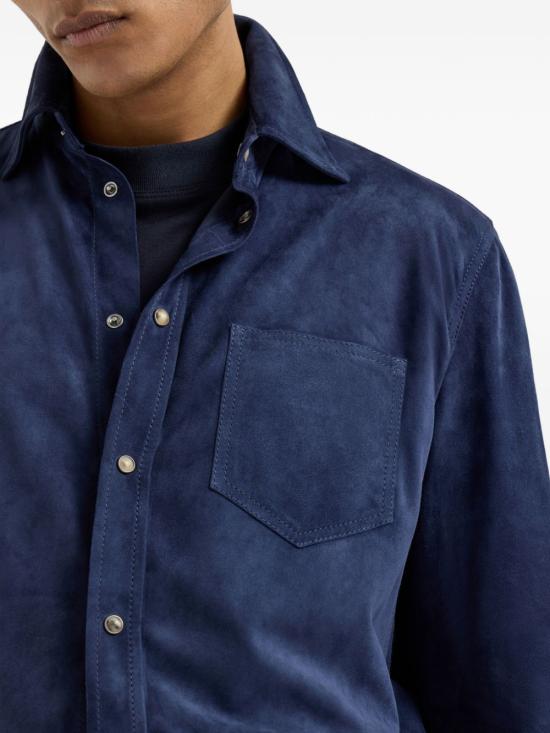 26SS 브루넬로 쿠치넬리 긴팔 셔츠 MPCFN2039 C6757 Blue - BRUNELLO CUCINELLI