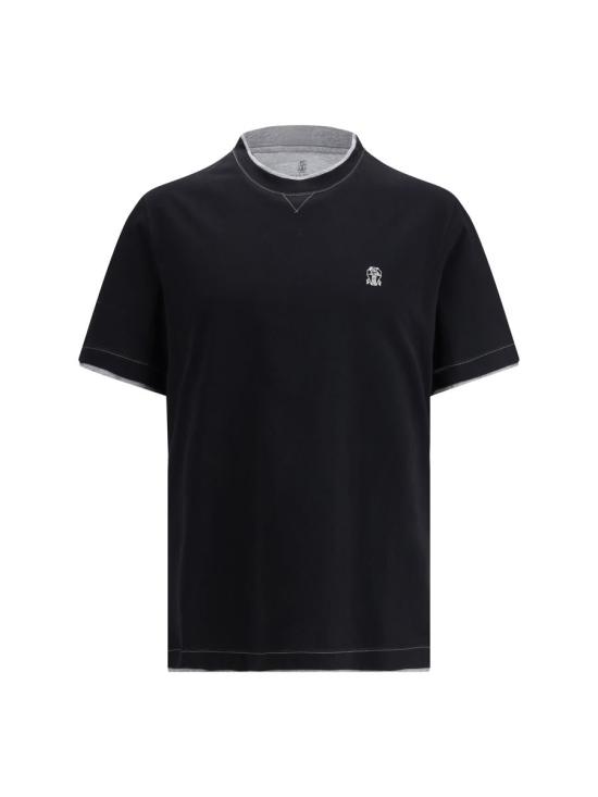 26SS 브루넬로 쿠치넬리 반팔 티셔츠 M0B137451G CCB75 Black