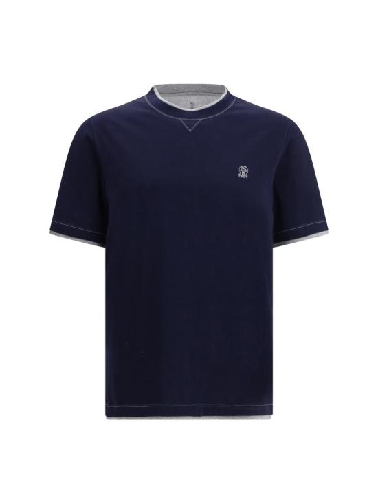 26SS 브루넬로 쿠치넬리 반팔 티셔츠 M0B137451G CD325 BLUE