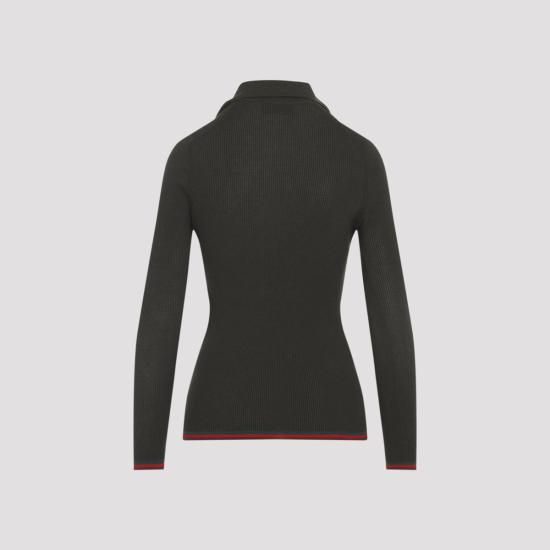 25FW 구찌 자수 캐시미어 실크 탑 810315 XKD8J 3450 GREEN - GUCCI