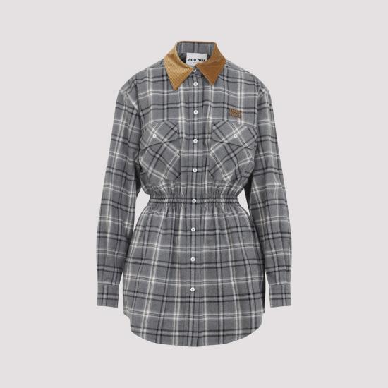 26SS 미우미우 미디 원피스 MF6159SOOO 1807 F0480 ARDESIA - MIU MIU