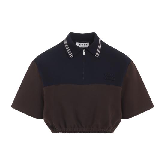 26SS 미우미우 폴로 티셔츠 MT2169SOOO 18FX F0KGN CACAO BLU - MIU MIU