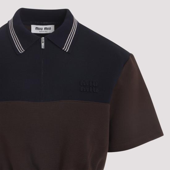 26SS 미우미우 폴로 티셔츠 MT2169SOOO 18FX F0KGN CACAO BLU - MIU MIU
