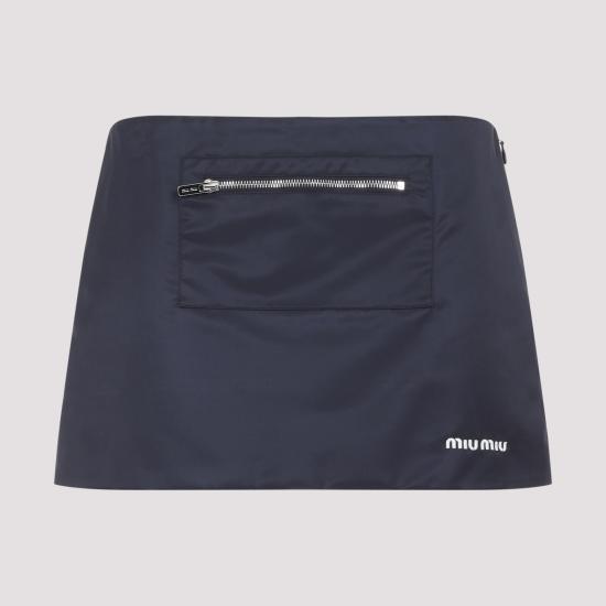 26SS 미우미우 미디 스커트 MG2583SOOO 181A F0008 BLEU - MIU MIU