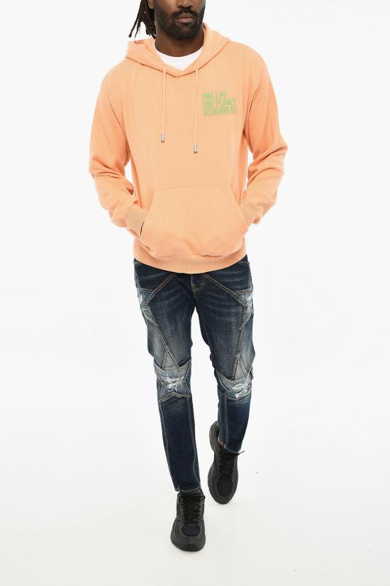  디스퀘어드2 후드 티셔츠 S78HA0042 S18258 180 Orange - DSQUARED2