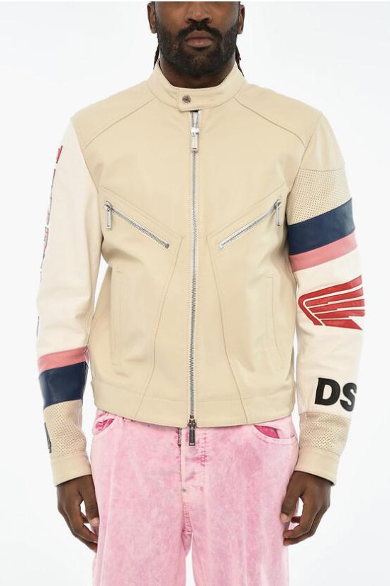  디스퀘어드2 가죽 자켓 S71AN0452 SY1628 101 Beige